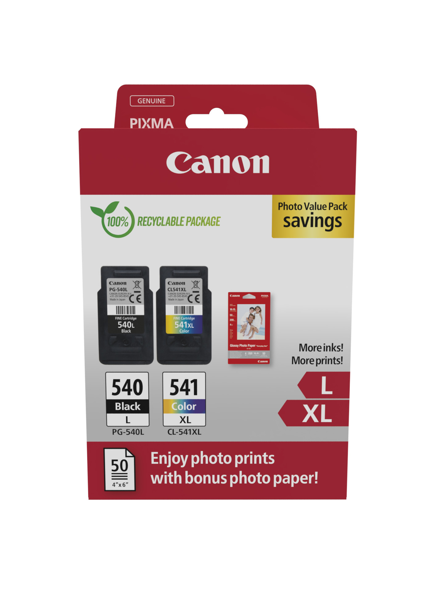 Canon Tinten Set PG540L+CL541XL + Fotopapier / 5224B012