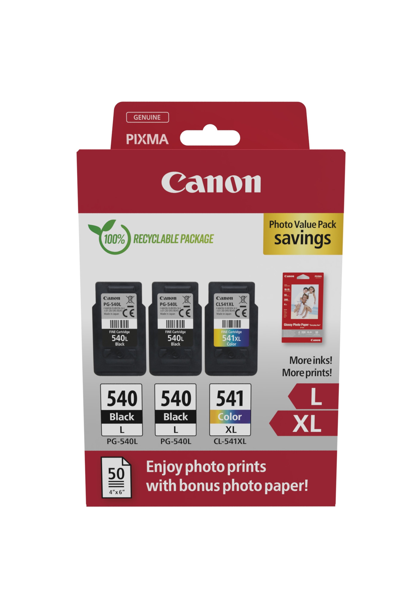 Canon Tinten Set 2 x PG540L+CL541XL + Fotopapier / 5224B015